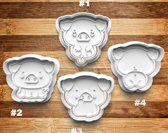 Pig Cookie Cutter | Cookie Stamp | Cookie Embosser | Cookie Fondant | Clay Stamp | Clay Earring Cutter | Swine | Farm | Piggy | Cute Pig