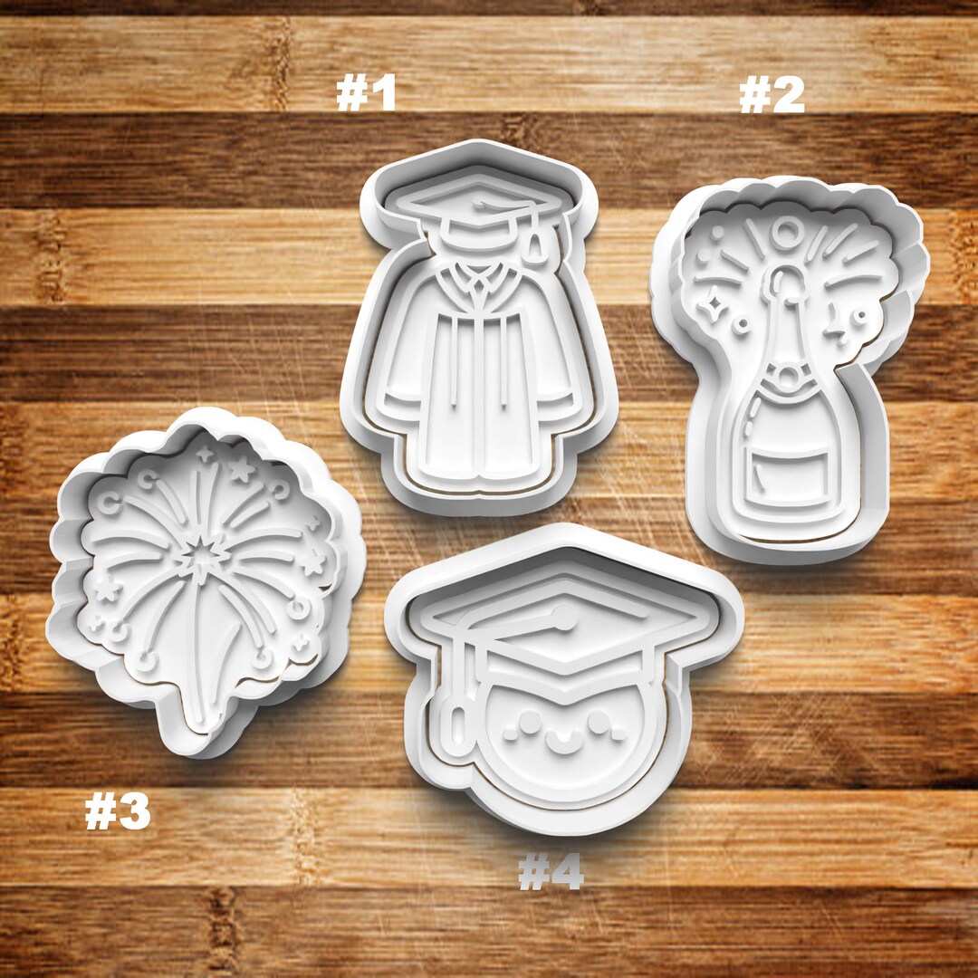 Graduation Cookie Cutter | Cookie Stamp | Cookie Embosser | Cookie ...