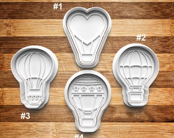 Hot Air Balloon Cookie Cutter | Cookie Stamp | Cookie Embosser | Cookie Fondant | Clay Stamp | Balloons | Transportation