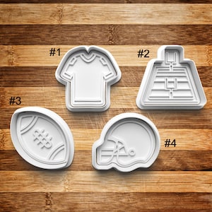Football Cookie Cutter || Cookie Stamp || Cookie Embosser || Cookie Fondant || Clay Stamp || Jersey || Football Helmet || Football Field
