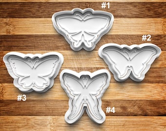 Simple Butterflies Cookie Cutter | Cookie Stamp | Cookie Embosser | Cookie Fondant | Clay Stamp | Butterfly | Insects