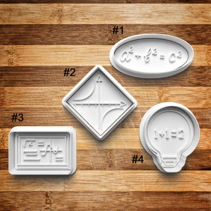 Math Cookie Cutter | Cookie Stamp | Cookie Embosser | Cookie Fondant | Clay Stamp | School | Cookie Cutter Set | Graph | Algebra | Charts
