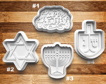 Hanukkah Cookie Cutter | Cookie Stamp | Cookie Embosser | Cookie Fondant | Clay Stamp | Star of David | Menorah | Happy Hanukkah