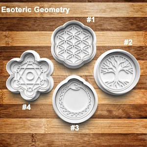 Esoteric Geometry Cookie Cutter Set | Cookie Stamp | Cookie Embosser | Cookie Fondant | Metatron | Ouroboros | Tree of Life | Flower of Life