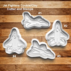 Jet Fighter Cookie Cutter Set | Cookie Stamp | Cookie Embosser | Clay Cutter | Cookie Fondant | Air Force | Military