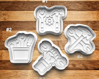 Tools Cookie Cutter | Cookie Stamp | Cookie Embosser | Cookie Fondant | Clay Stamp | Wrench | Hammer | Gears