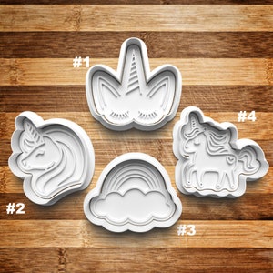 Unicorn Cookie Cutter | Cookie Stamp | Cookie Embosser | Cookie Fondant | Clay Stamp | Mytical | Rainbow