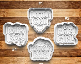 Baby Shower Cookie Cutter | Cookie Stamp | Cookie Embosser | Cookie Fondant | Clay Stamp | Baby Boy | Baby Girl