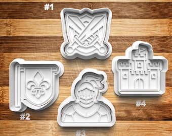 Knight Cookie Cutter | Cookie Stamp | Cookie Embosser | Cookie Fondant | Clay Stamp | Castle | Armour | Medieval | Sword