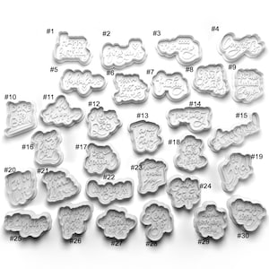 Wording Cookie Cutters | Cookie Stamps | Sayings Cookie Cutters | Fondant Stamps | Congrats | Awesome | Motivation Cookie Cutters | Clay