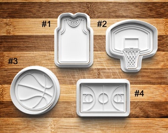 Basketball Cookie Cutter | Cookie Stamp | Cookie Embosser | Cookie Fondant | Clay Stamp | Jersey | Basketball Hoop | Basketball Court