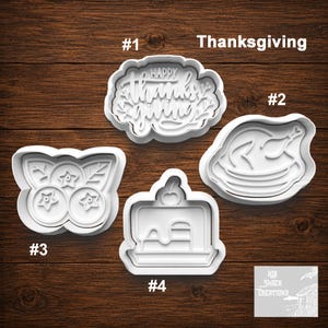 Thanksgiving Cookie Clay Cutter & Stamp - Cranberries, Cake, Turkey, Happy Thanksgiving