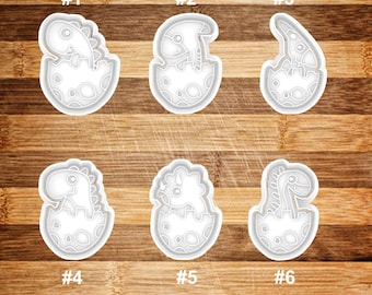 Dinosaur Cookie Cutter | Cookie Stamp | Cookie Embosser | Cookie Fondant | Clay Stamp | Dinosaur Egg | Baby Dinosaur | Cute Dinosaur