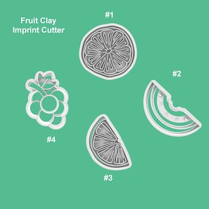 Fruit Clay Cutter | Clay Imprint Cutter | Clay Earring Cutter | Clay Jewelry Cutter | Strawberry | Dragon Fruit | Coconut | Pineapple