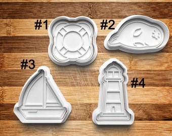 Sailing Cookie Cutters | 3D Printed Cookie Cutter | Cookie Stamp | lighthouse | Cookie Embosser | Ocean Cookie Cutter | sailboat | Clay