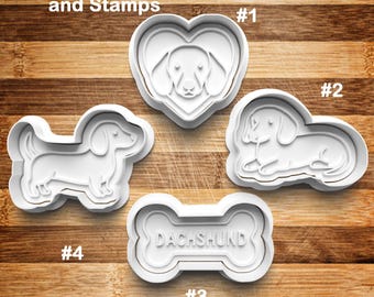 Dachshund Cookie Cutter | Cookie Stamp | Cookie Embosser | Cookie Fondant | Clay Stamp |