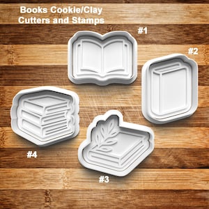 Book Cookie Cutter Set | Cookie Stamp | Cookie Embosser | Cookie Fondant | Books