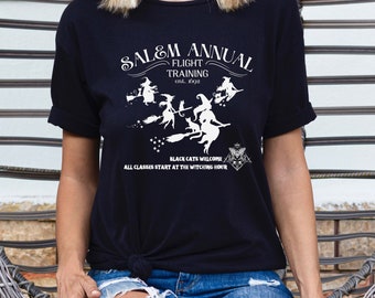 Salem Annual Flight Training Shirt, Witch Shirt, Funny Witch Shirt, Funny Halloween Shirt, Broomstick Shirt, Halloween Shirt, Salem Broom