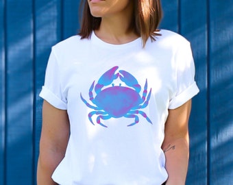 Blue Crab T-Shirt, Crab Shirt, Blue Crab Tee, Crab Lover Gift, Gift for Women, Astrological T-Shirt, Zodiac Shirt, Water Signs Shirt