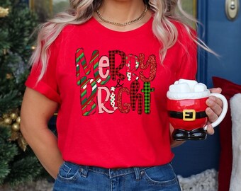 Merry and Bright Shirt, Cute Christmas Shirt, Christmas Shirt, Merry Christmas Shirt, Cute Holiday Shirt, Christmas Crewneck, Christmas Gift