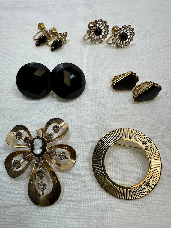 Vintage Black and Golden Jewelry