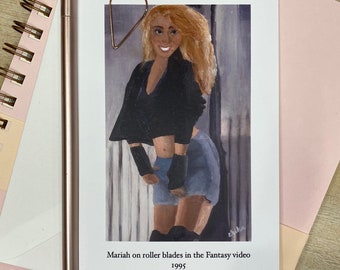 Mariah Carey on Rollerblades in the Fantasy Music Video Greeting Card