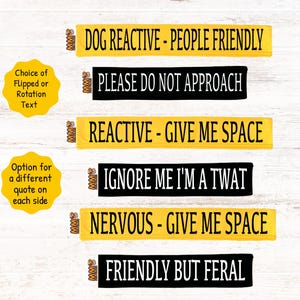 Custom Dog Lead Sleeve. Ideal for dogs that are anxious, nervous, reactive, unfriendly or aggressive. Effective warning for other dog owners