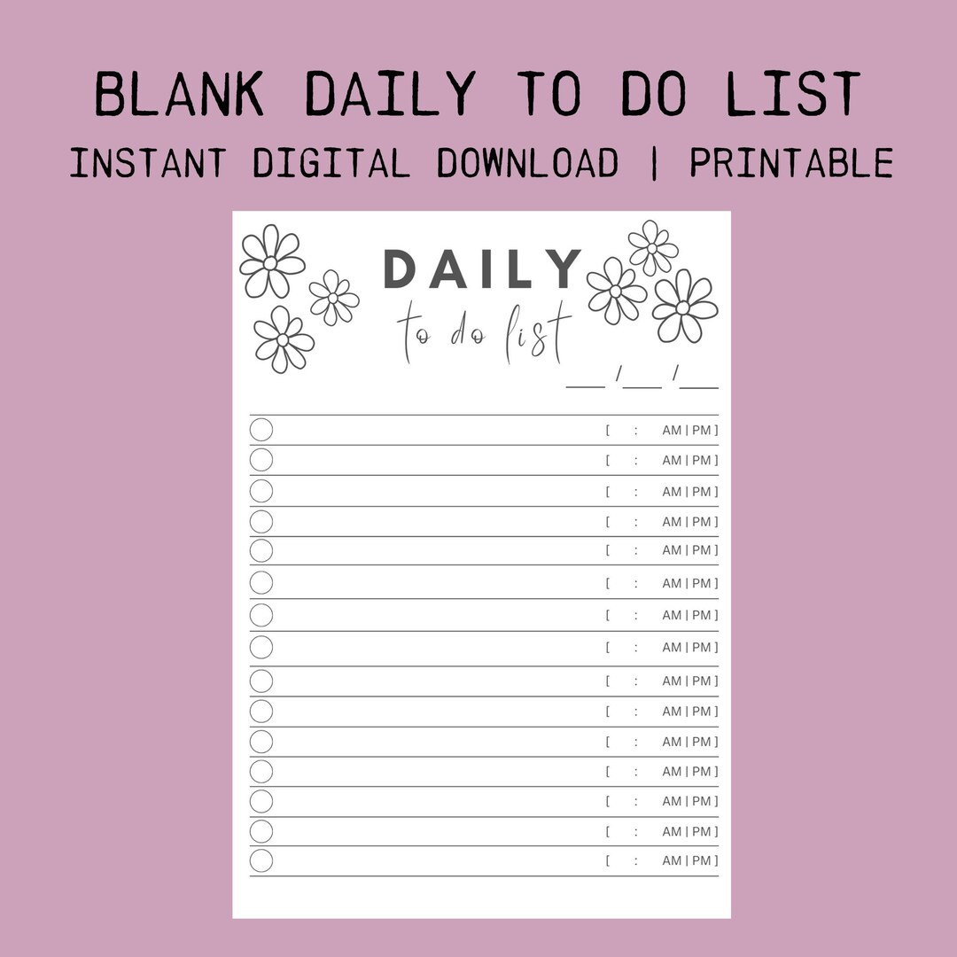 Blank to Do List Printable Printable Checklist Printable Fall List
