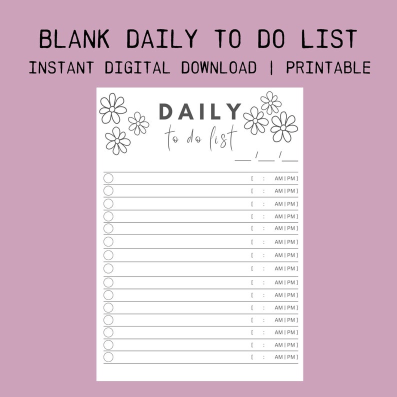 Blank to Do List Printable, Printable Checklist, Printable Fall List ...
