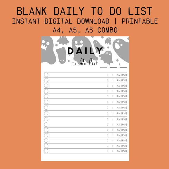 Blank Halloween to Do List Printable Printable Halloween - Etsy