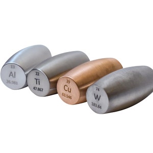 Element Fidget Set 4 PCS - Titanium Tungsten Aluminum Copper - (95.0-99.95% Purity Ti W Al Cu)