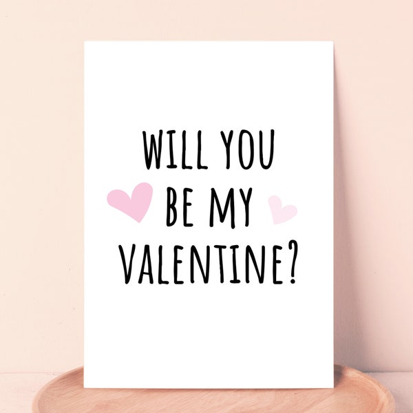 Will You Be My Valentine DIGITAL DOWNLOAD PRINTABLE Happy Valentine's Day Card Printable Valentine Instant Download I Love You Card Digital