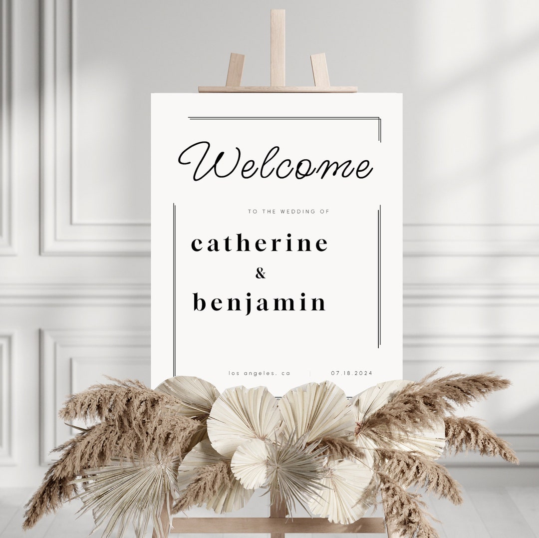 Wedding Signage Template Wedding Signs Template Minimalist - Etsy