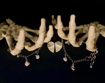 Real Bone & Crystal Friendship Bracelets.