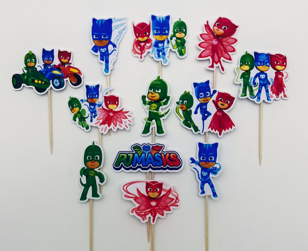 12 X PJ Masks Cupcake Toppers Cake Toppers PJ Masks Party Etsy