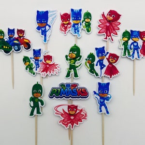 12 x PJ Masks Cupcake Toppers Cake Toppers | PJ Masks Party Decorations