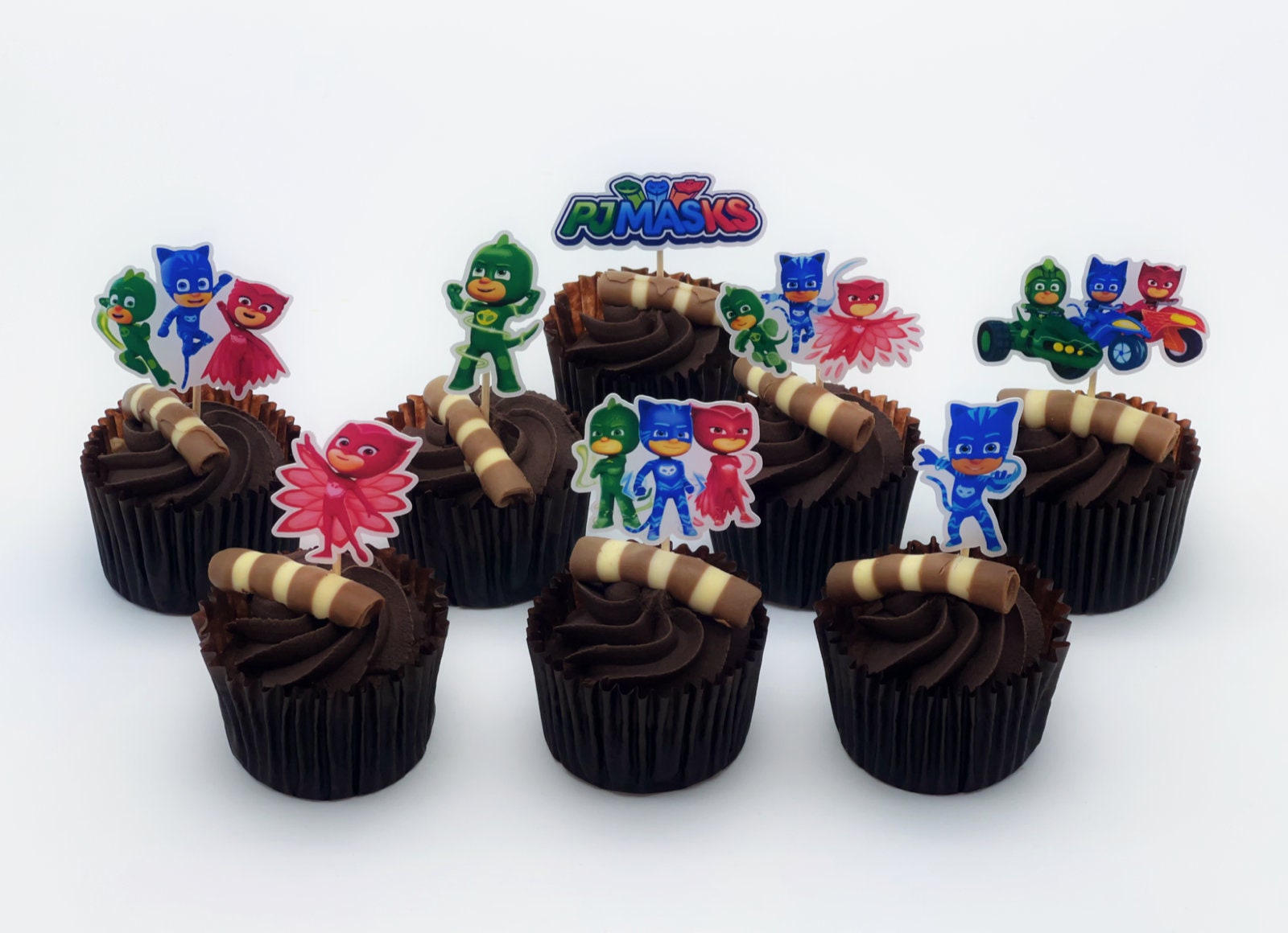 12 X PJ Masks Cupcake Toppers Cake Toppers PJ Masks Party Etsy