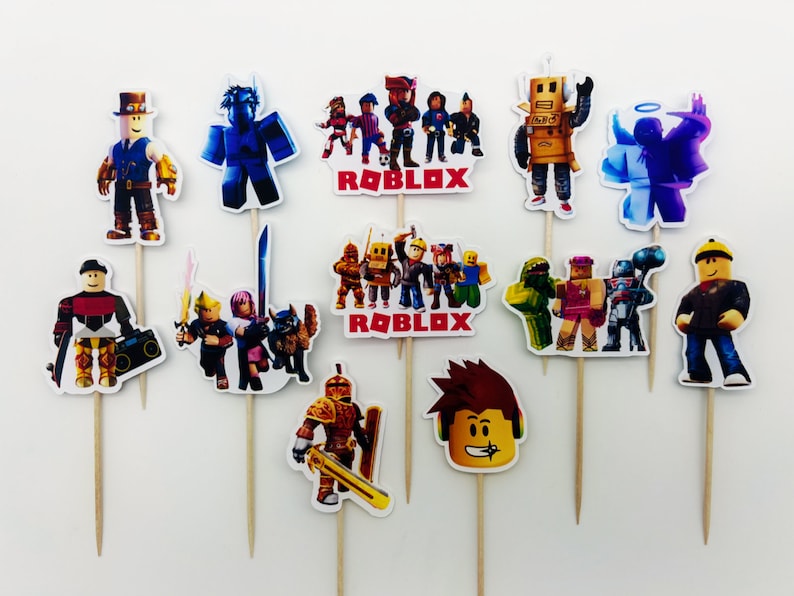 12 X Roblox Cupcake Toppers Cake Topper Roblox Birthday Etsy