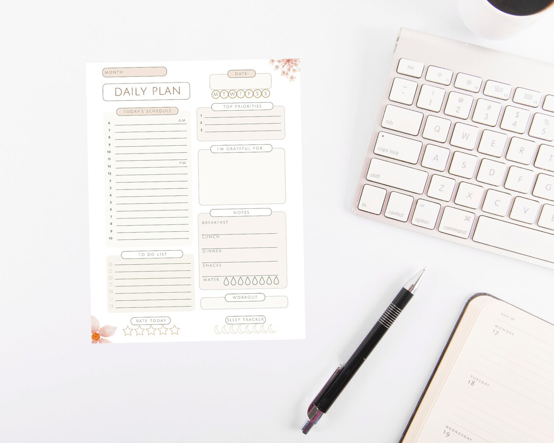 Daily Planner Digital Planner Printable Planner Etsy