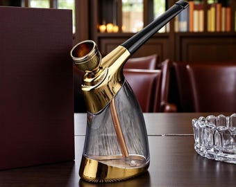 Handmade Bent Glass Smoking Pipe | Hookah Style Accessory