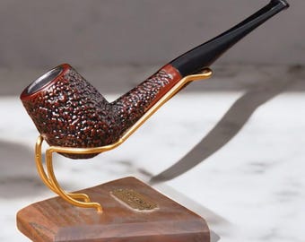 Handmade Ebony Wood Smoking Pipe - Traditional Style Tobacco Grinder Gift