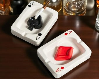 Playing Card Ashtray | Creative Modern Ashtray for Home Decor, Living Room Table Ornament & Smoking Accessory