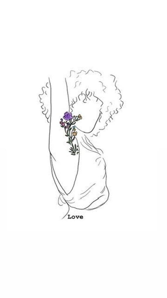Self love drawing Instant download Selflove picture aesthetic printable self love drawing
