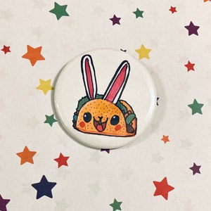 EASTER BUNNY TACO Art Button Badge︱Art Pinback Button for Taco Fans of All Ages︱2.25 Inch Pin Badge Button
