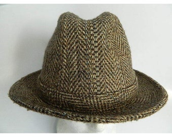 Vintage Stetson Kensington Bruin Wol Blend Fedora Hoed Maat M 7 – 7 1\8
