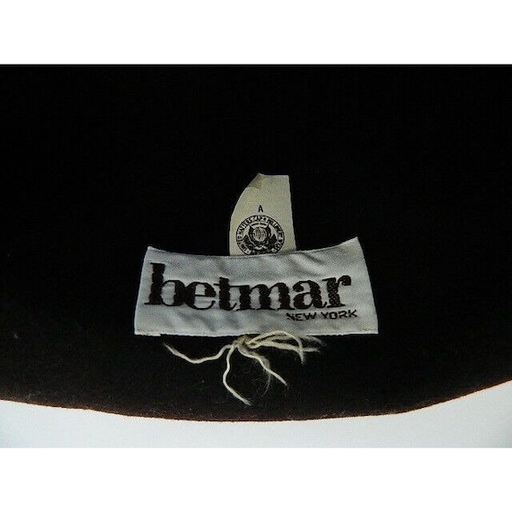 Vintage Womens Betmar 100% Wool Black Hat Union Made USA - Etsy display picture 2