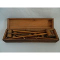 Antique Junior Croquet In or Outdoor Set in Wooden Box