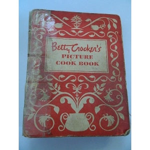 Livro de culinária ilustrado de Betty Crocker vintage 1950, primeira edição (segunda impressão)