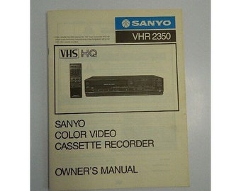 Sanyo VHR2350 VCR Owner's Manual