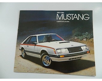 Vintage 1980 Ford Mustang Original Car Dealership Sales Brochure